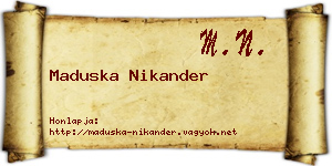Maduska Nikander névjegykártya